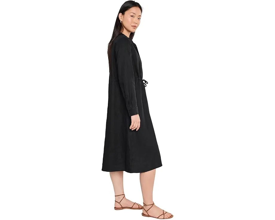 Платье миди Organic Linen Mandarin Collar с застежкой на пуговицы Eileen Fisher