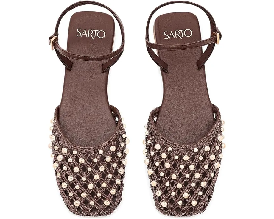 Franco Sarto балетки Inali Strappy с плетеным верхом и квадратным носком