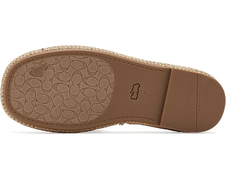 Сандалии COACH Sculpted C Raffia Flatform Slides на платформе
