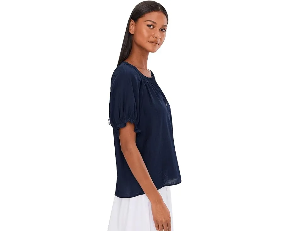 Блуза Liverpool Los Angeles с коротким рукавом и планкой на полпуговицы