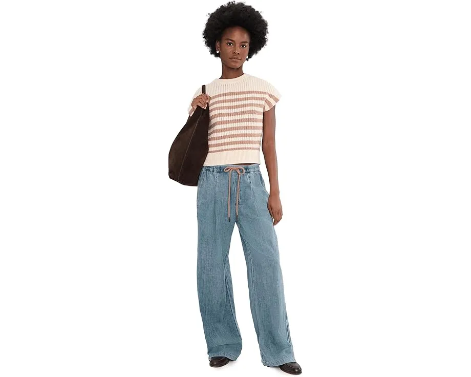 Брюки Lilla P Denim Pants из легкого денима с эластичным поясом на шнурке