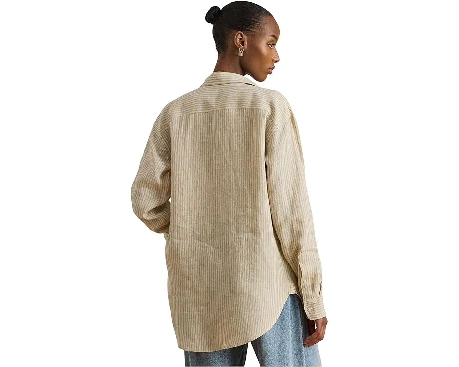 Рубашка Lauren Ralph Lauren свободного кроя из льна в полоску