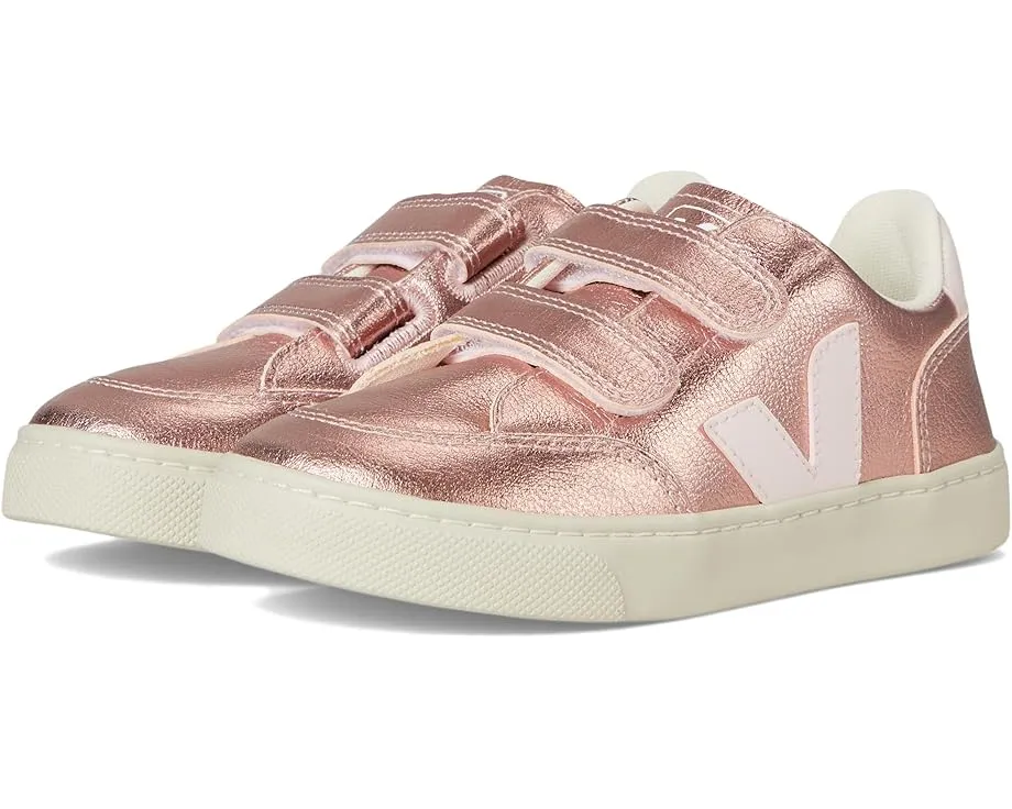 Кроссовки VEJA Small V-12 Chromefree для детей с кожаным верхом и двойной липучкой