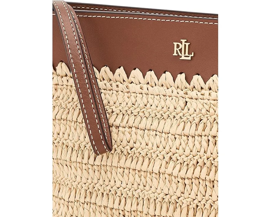 Большой клатч Lauren Ralph Lauren из вязаной соломки с кожаной отделкой