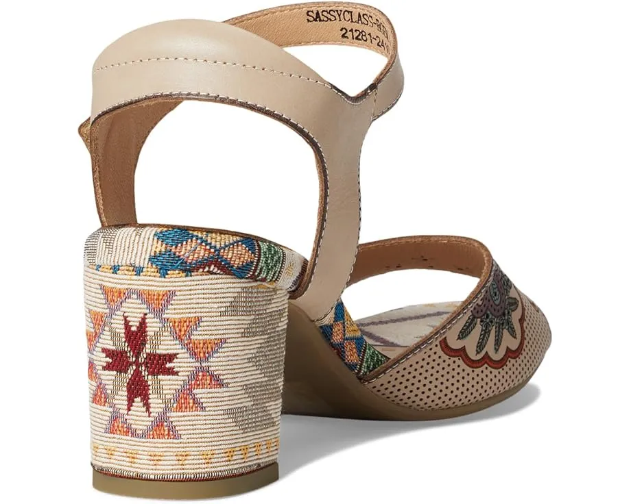 Сандалии Sassyclass с квадратным носком и ручной росписью на коже
