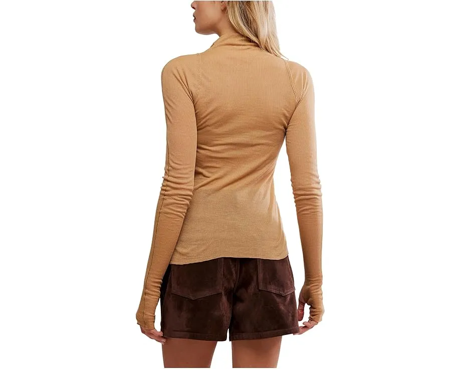 Боди Free People Close To Home Layering с длинными рукавами и высоким воротом