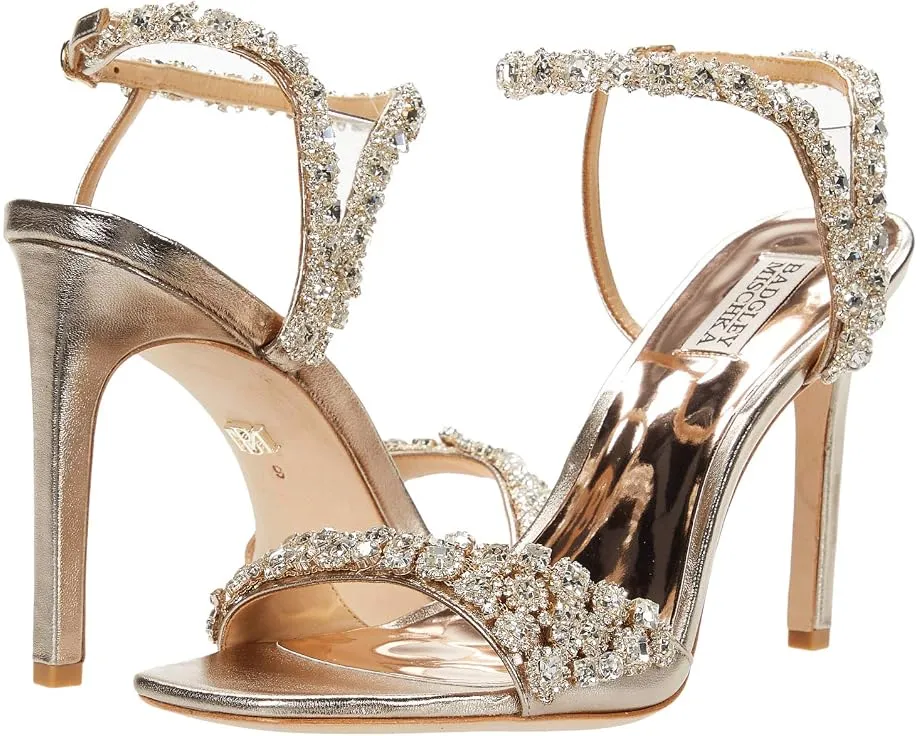 Вечерние сандалии Badgley Mischka Galia на шпильке с кристаллами и регулируемой лямкой