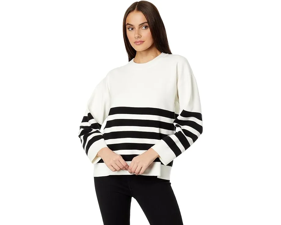 Свитер English Factory с круглым вырезом и полоской из вискозы и полиэстера