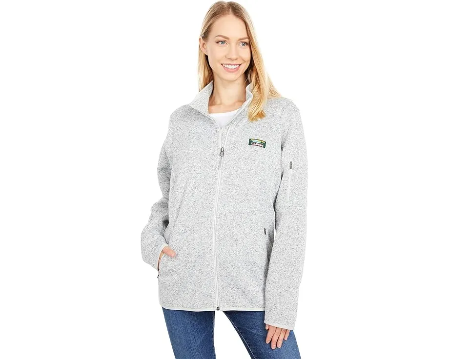 Куртка L.L.Bean Sweater Fleece Full Zip с карманами на молнии и отложным воротником