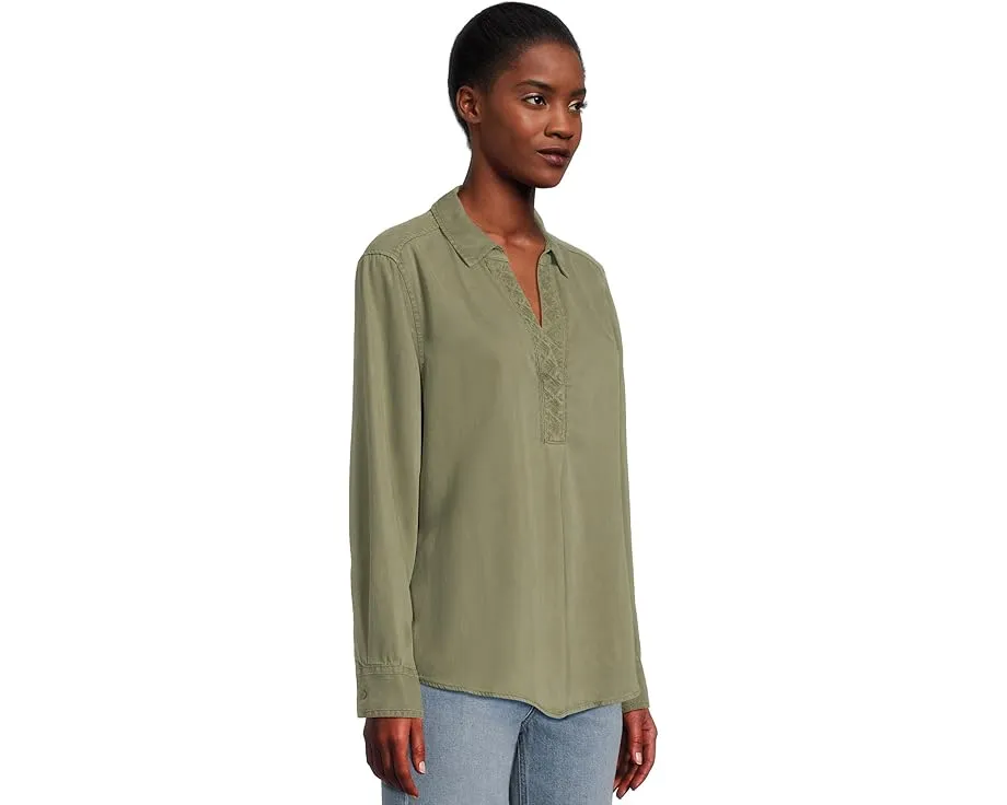 Блуза Tommy Bahama Sunwashed Twill с вышивкой и застежкой-поло