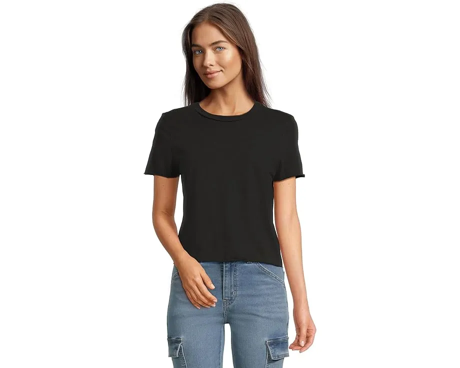 Jackie Raw Edge Crew Neck Tee