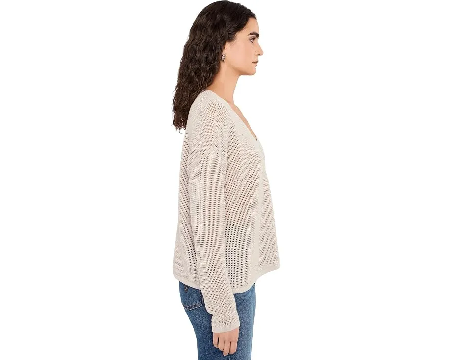 Органический льняной хлопковый свитер Eileen Fisher с V-образным вырезом