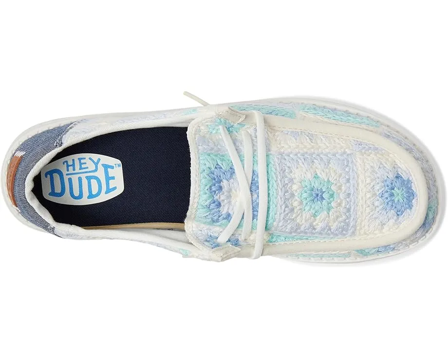 Кроссовки Hey Dude Wendy Cottage Crochet с вязаным верхом и съемной стелькой