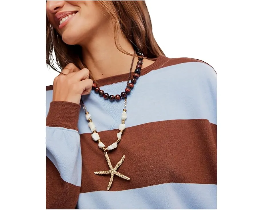 We The Free Classic Striped Oversized Crew Neck