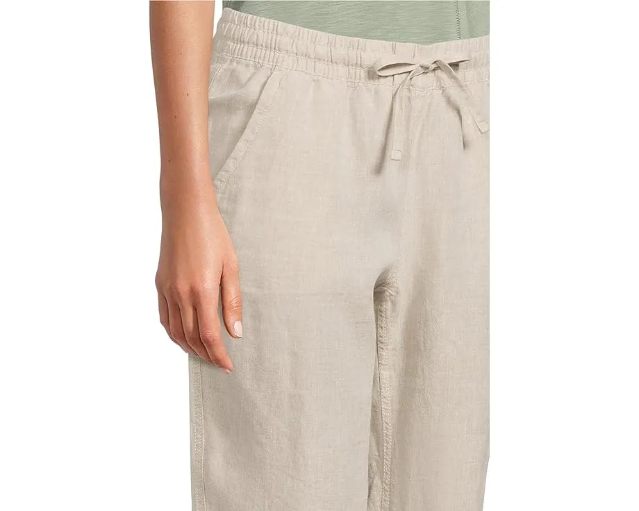 Льняные брюки L.L.Bean Premium Linen Breezy с зауженным силуэтом и разрезом по бокам