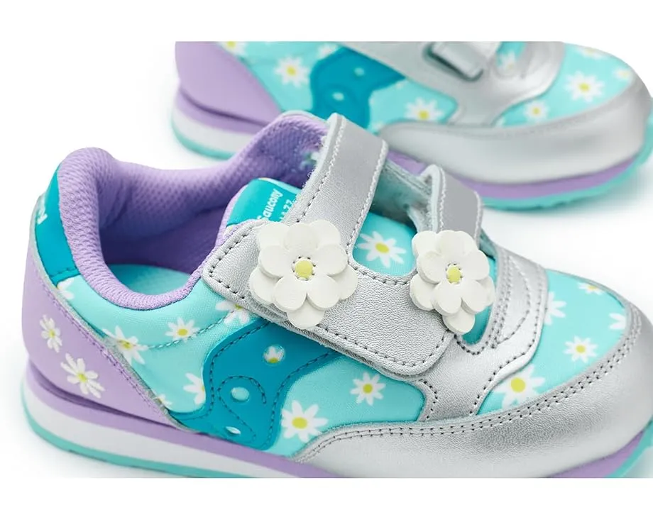 Детские кроссовки Saucony Kids Jazz с застежкой на липучке из замши и сетки