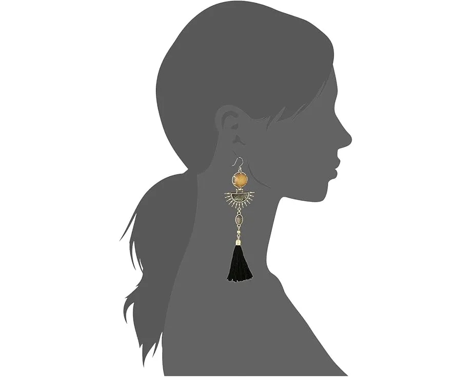 Серьги Lucky Brand с подвесками в виде солнца и бахромой