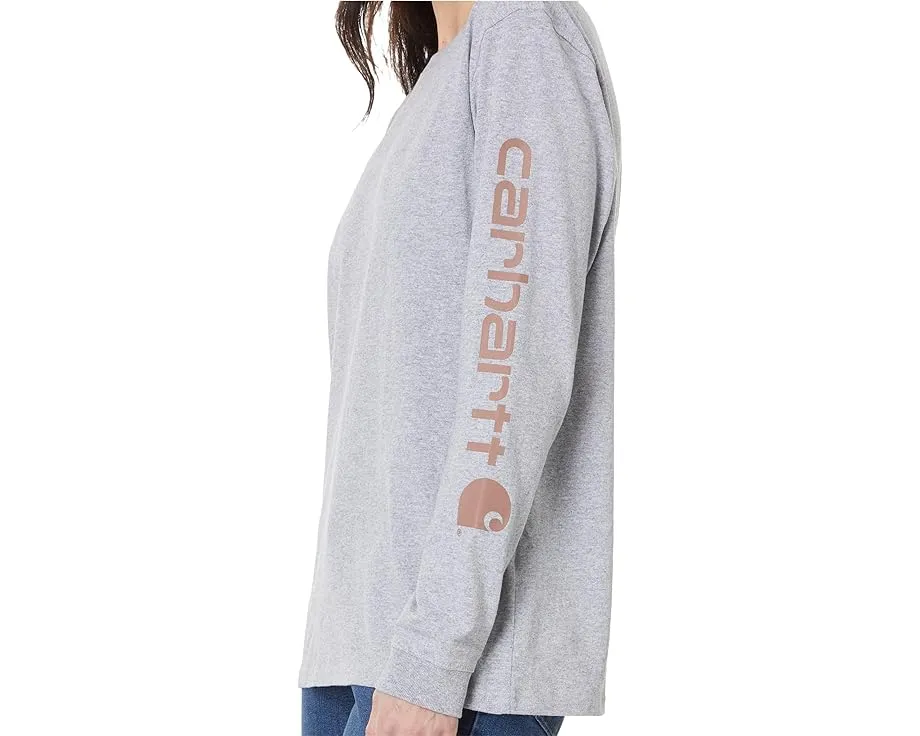 Футболка Carhartt Loose Fit Heavyweight с длинным рукавом и логотипом на рукаве