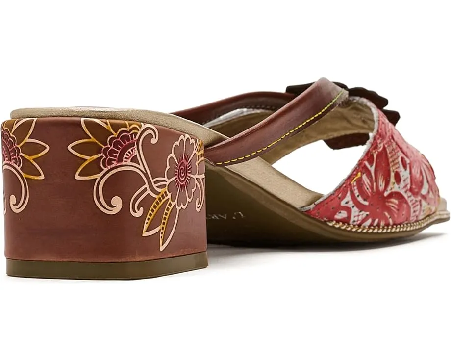 L'Artiste by Spring Step Сандалии Europa из кожи с цветочным тиснением и блочным каблуком