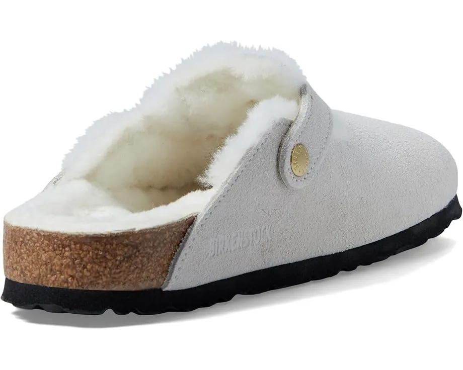 Классические сабо Boston с овчиной из мягкой замши Birkenstock