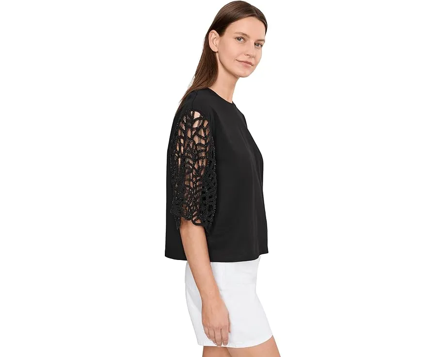 Футболка Crochet Sleeve Belle от Sanctuary с кружевными рукавами