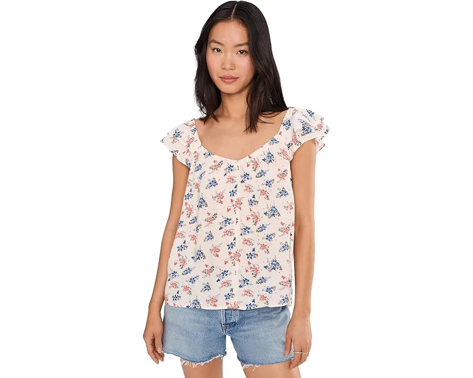 Топ Ariat Lynn с короткими рукавами-фонариками и круглым вырезом