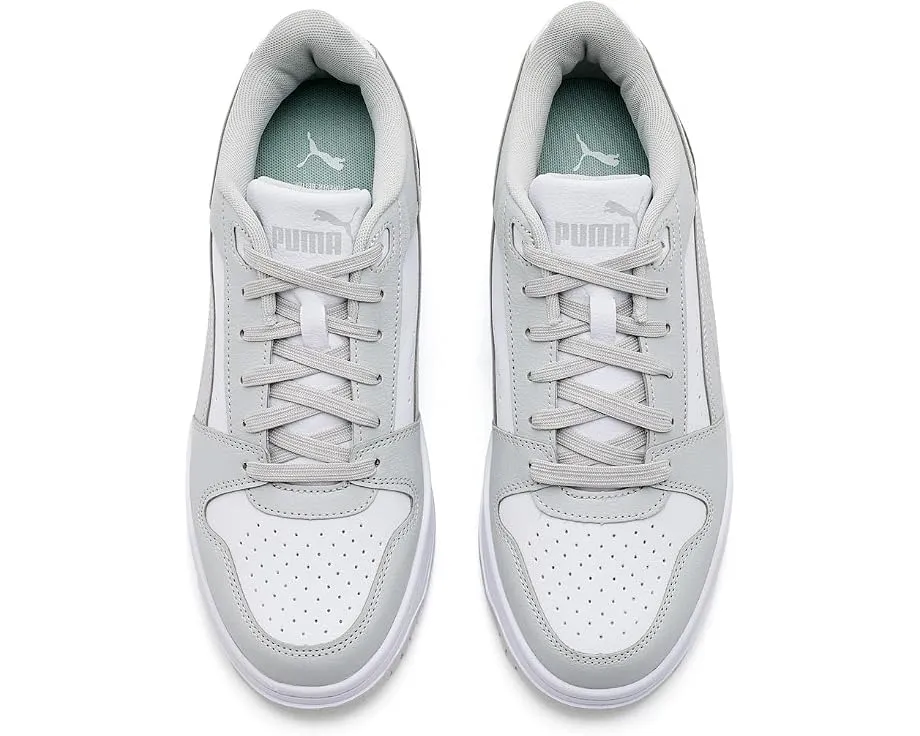 Кроссовки Puma Rebound Slam Lo Shoes с кожаным верхом в сером и белом цветах