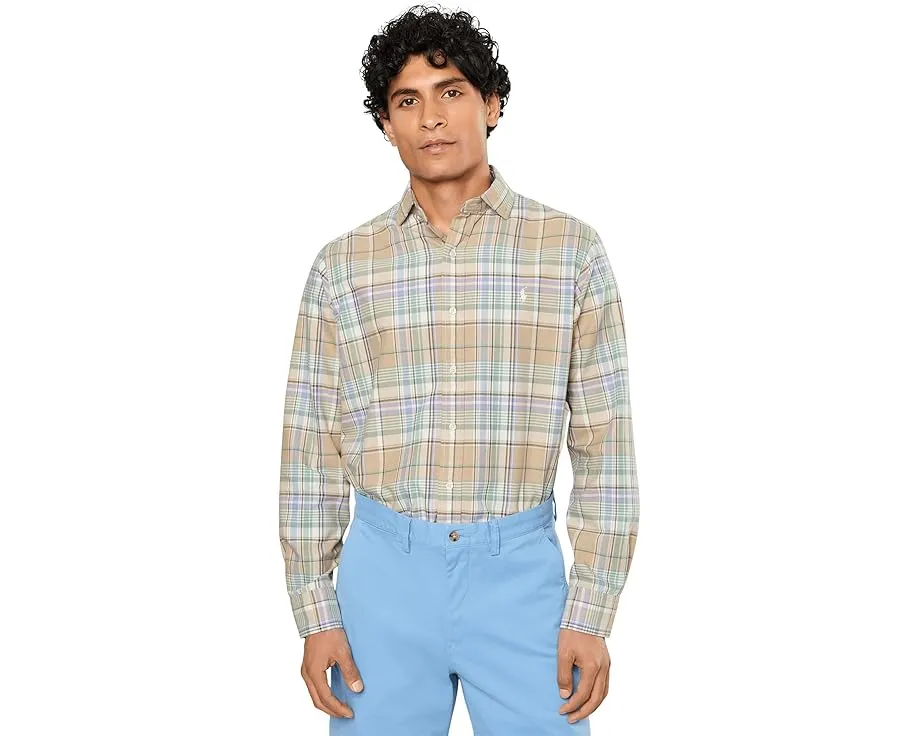 Классическая рубашка Polo Ralph Lauren в клетку с эффектом пике