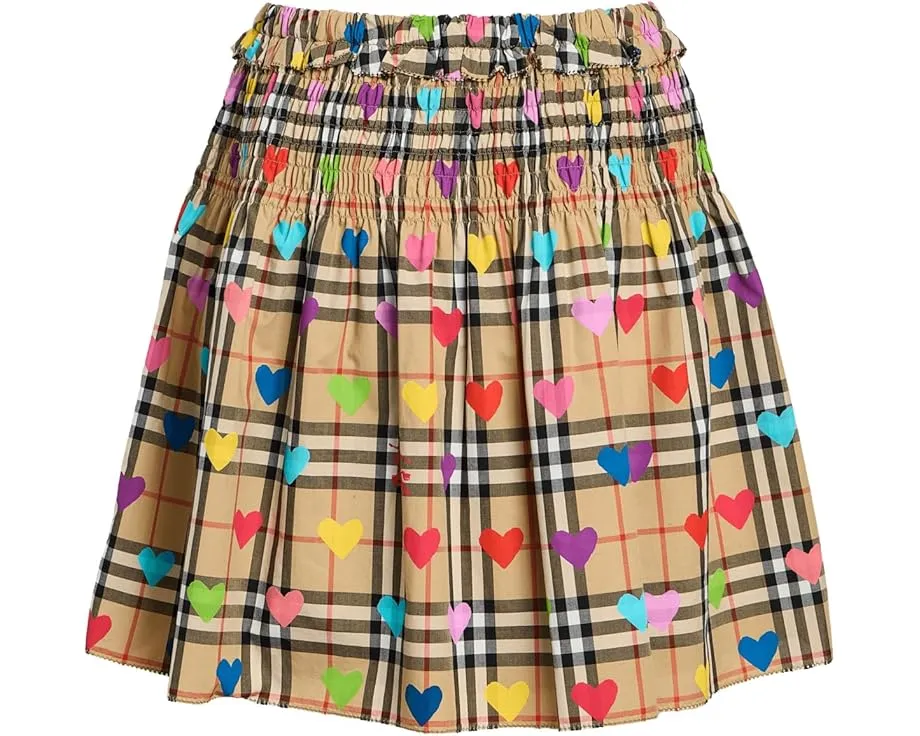 Burberry Kids Юбка Ama Check Heart с клеткой и сердечками