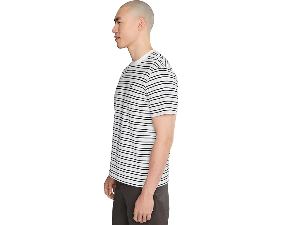 Футболка Lacoste из хлопка в полоску с вышитым логотипом