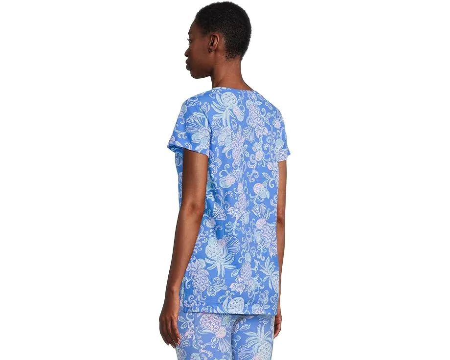 Футболка Lilly Pulitzer Meredith Tee из хлопка с V-образным вырезом