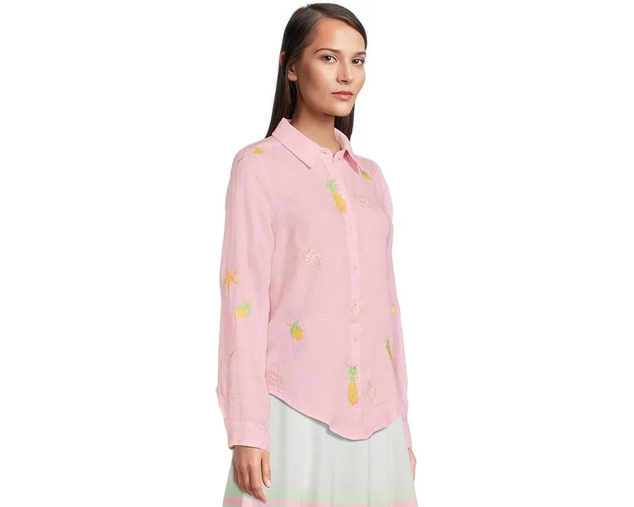 Рубашка из льна Lilly Pulitzer Sea View с накладными карманами