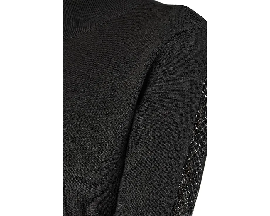 Блуза с высоким воротником и расклешенным рукавом с пайетками Vince Camuto