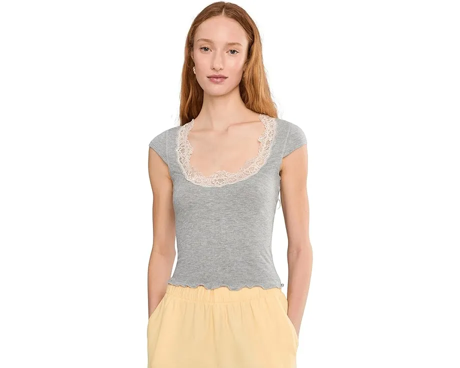 Футболка Oh My Darling Tee от Free People с кружевной отделкой