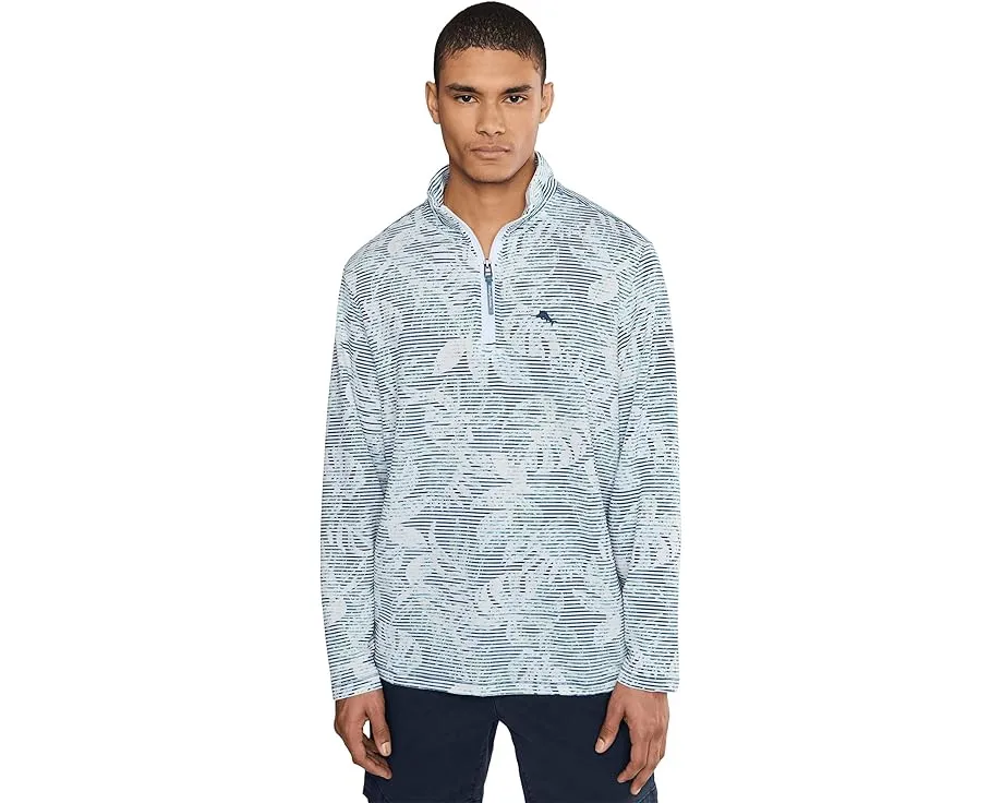 Толстовка Tommy Bahama Costa Wave Azores Half Zip с текстурированной тканью и цветочным принтом
