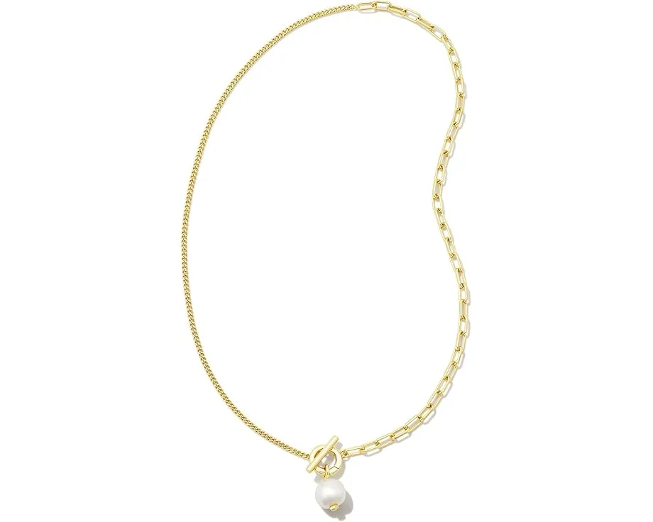 Колье Kendra Scott Leighton Pearl Chain с жемчужным шармом