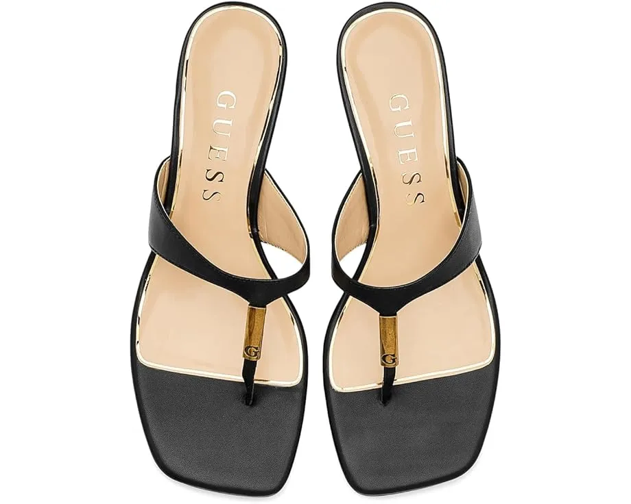 Сандалии-вьетнамки GUESS Yaiza с квадратным носком и квадратным каблуком