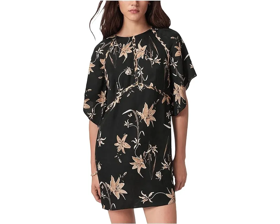 Платье AllSaints Xena с принтом и короткими рукавами