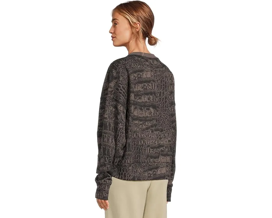 Свободный свитшот adidas by Stella McCartney с принтом крокодила и длинными рукавами