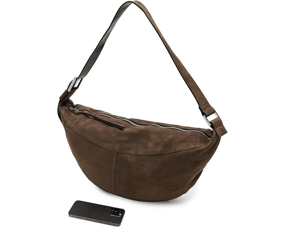 Сумка через плечо AllSaints Luna из мягкой замши в форме полумесяца