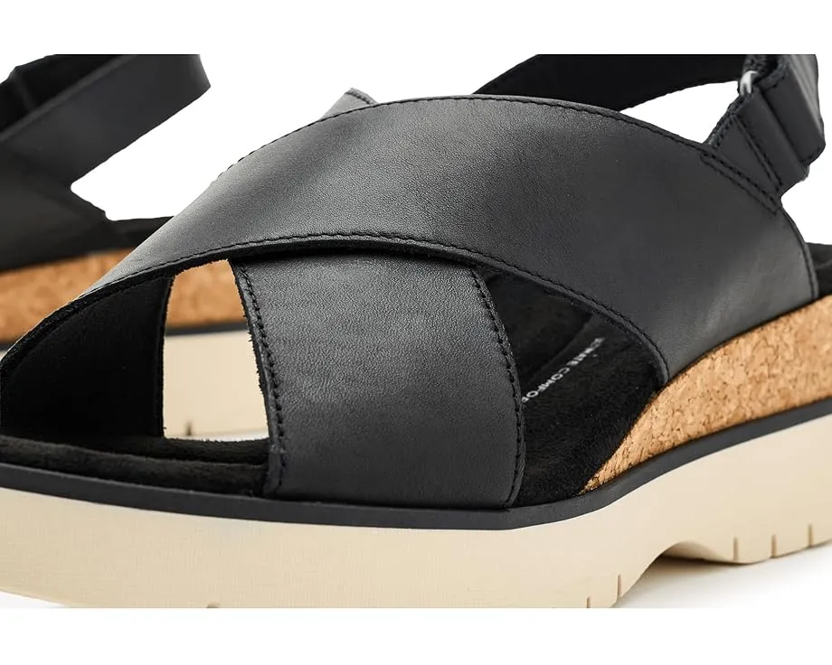 Сандалии Diaz Cross Clarks на среднем клине с мягкой кожей и регулируемым задним ремешком