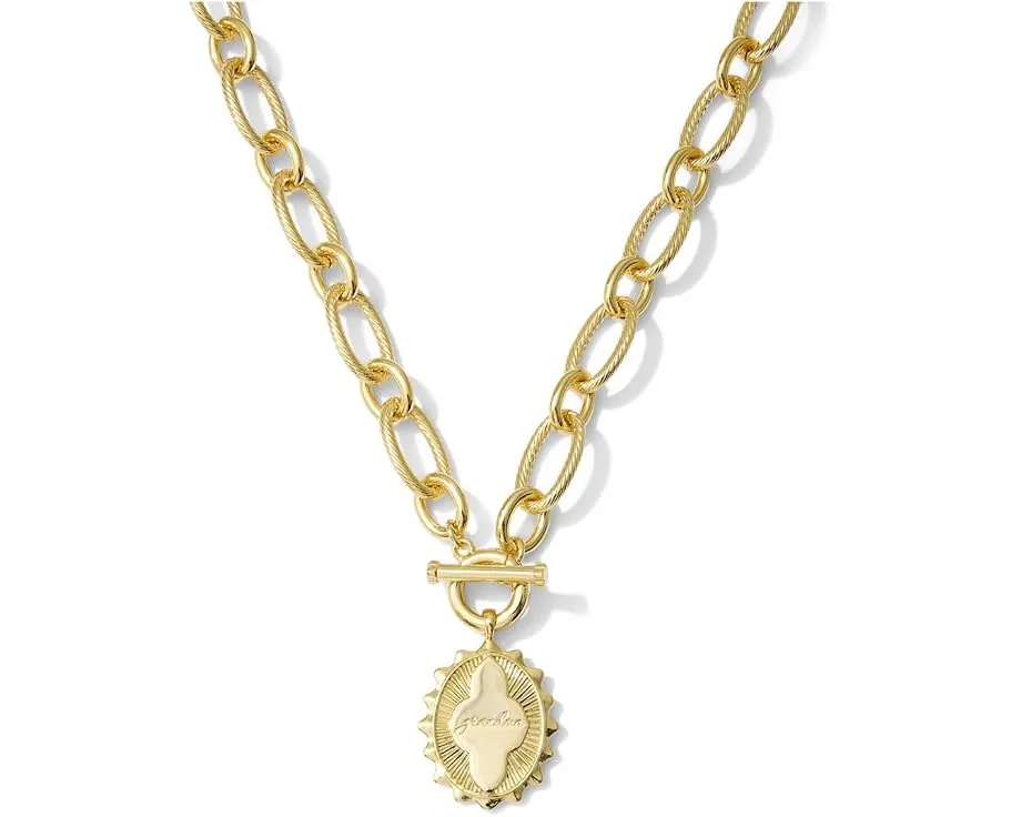 Колье Kendra Scott Grandma с монетой и смешанной цепочкой