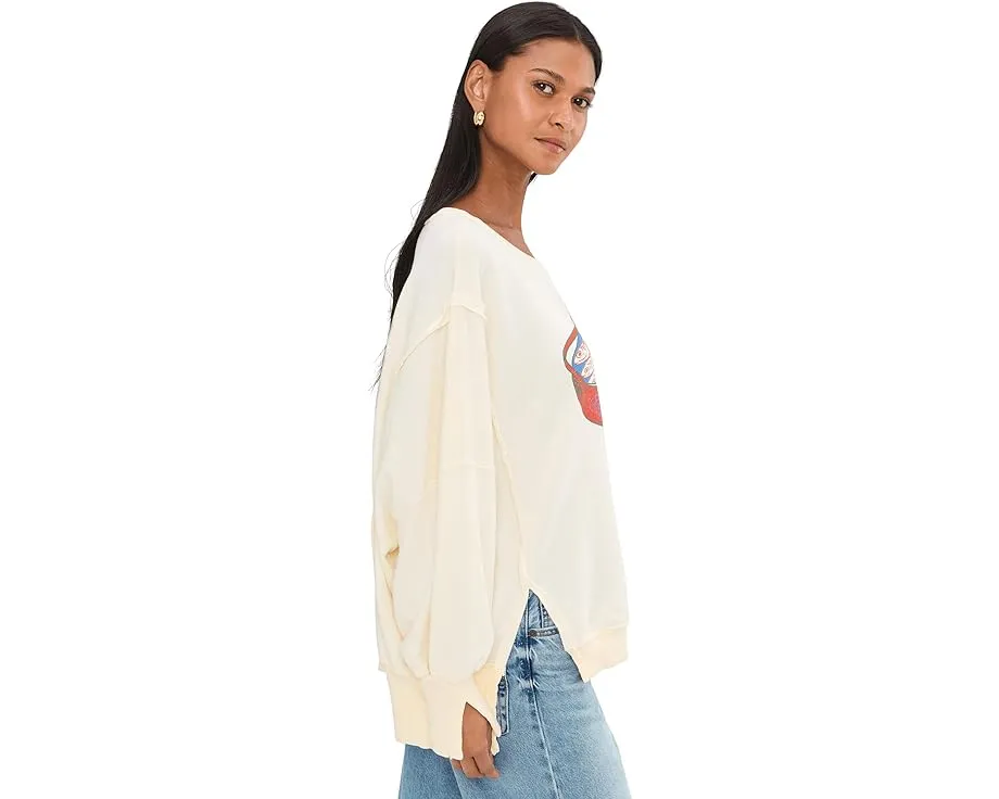 Свитер Free People Graphic Camden с принтом и удлиненным низом