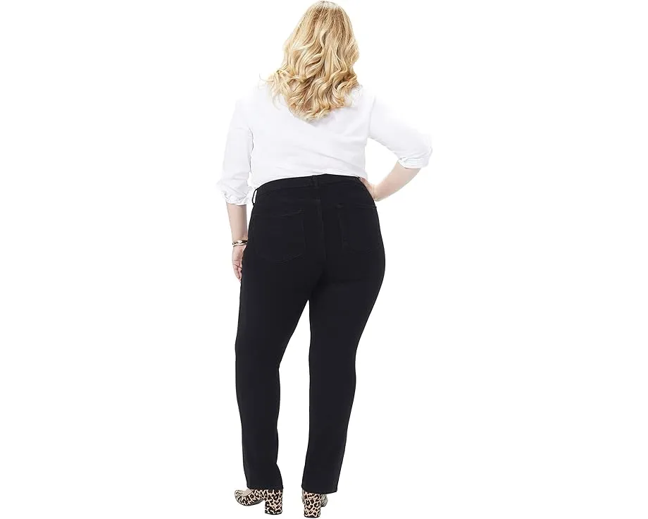 Джинсы NYDJ Plus Size Marilyn Straight с технологией Lift Tuck для уверенного образа в черном цвете