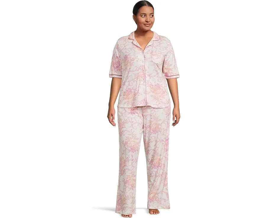 Комплект пижамы Karen Neuburger Plus Size с кружевом и рукавом три четверти