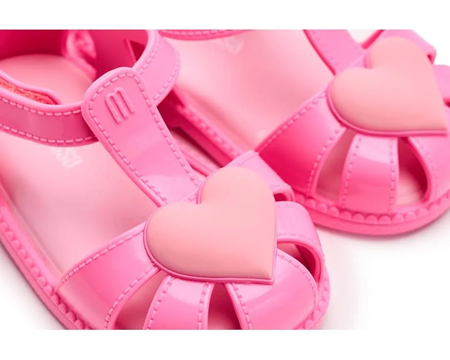 Mini Melissa Сандалии Hip Heart Ballerina для малышей с липучкой и водонепроницаемым ПВХ