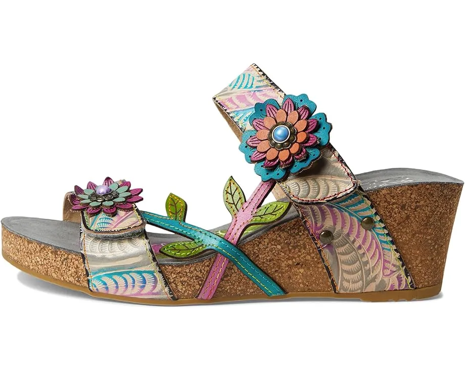 Сандалии Moai с асимметричным цветочным принтом и застежкой на липучке