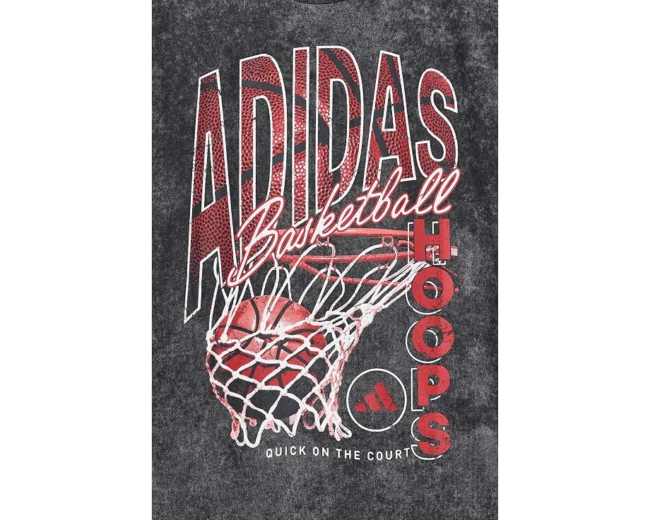 Футболка Adidas AOP Basketball Wash Tee для детей с баскетбольным принтом