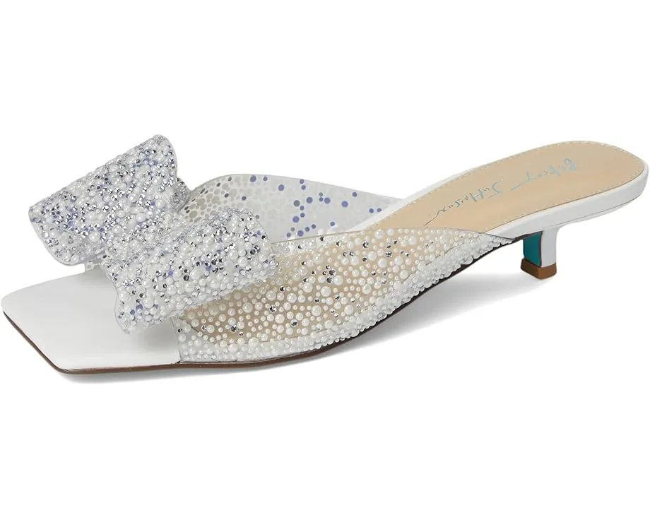 Мюли Blue by Betsey Johnson Babe с котячьим каблуком украшенные жемчугом и стразами