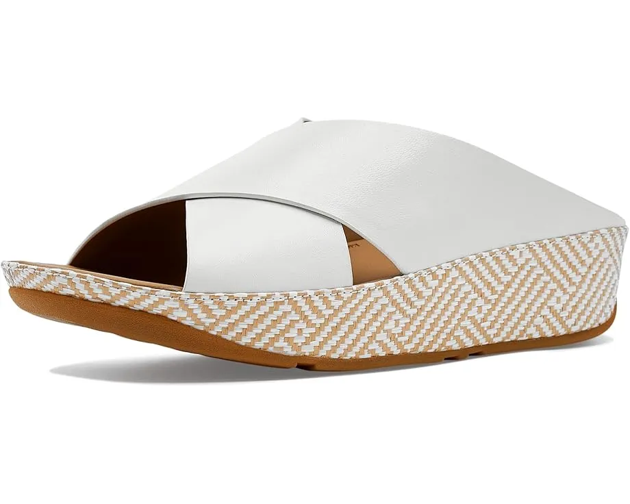 Сандалии Lulu Lux Cross Slides с переплетением из кожи и платформой от FitFlop